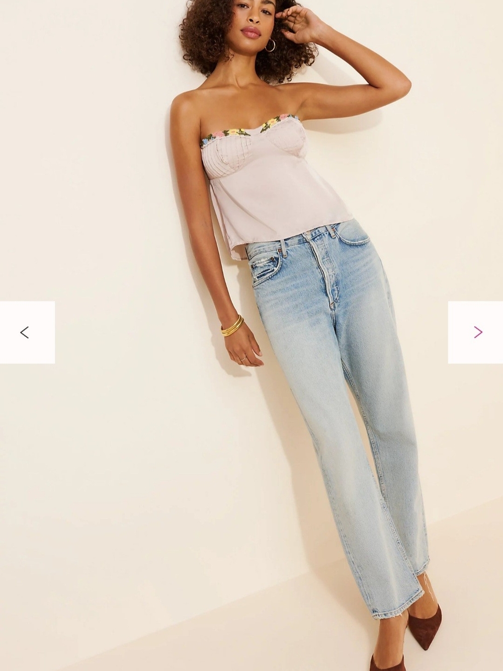 NWOT Free People Ember Glow Strapless Tube Top In Moon Glow Sz. L